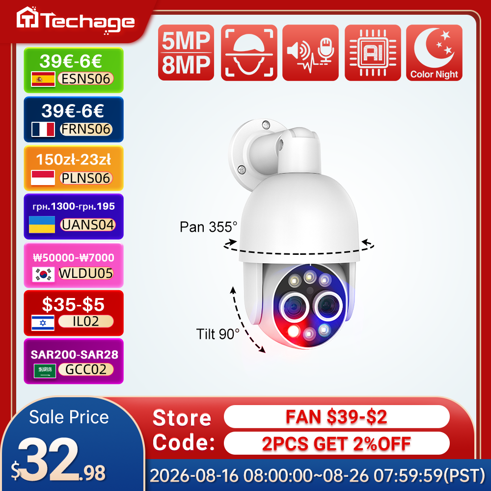 Photography Term - Techage 8MP PTZ Camera Dual Lens