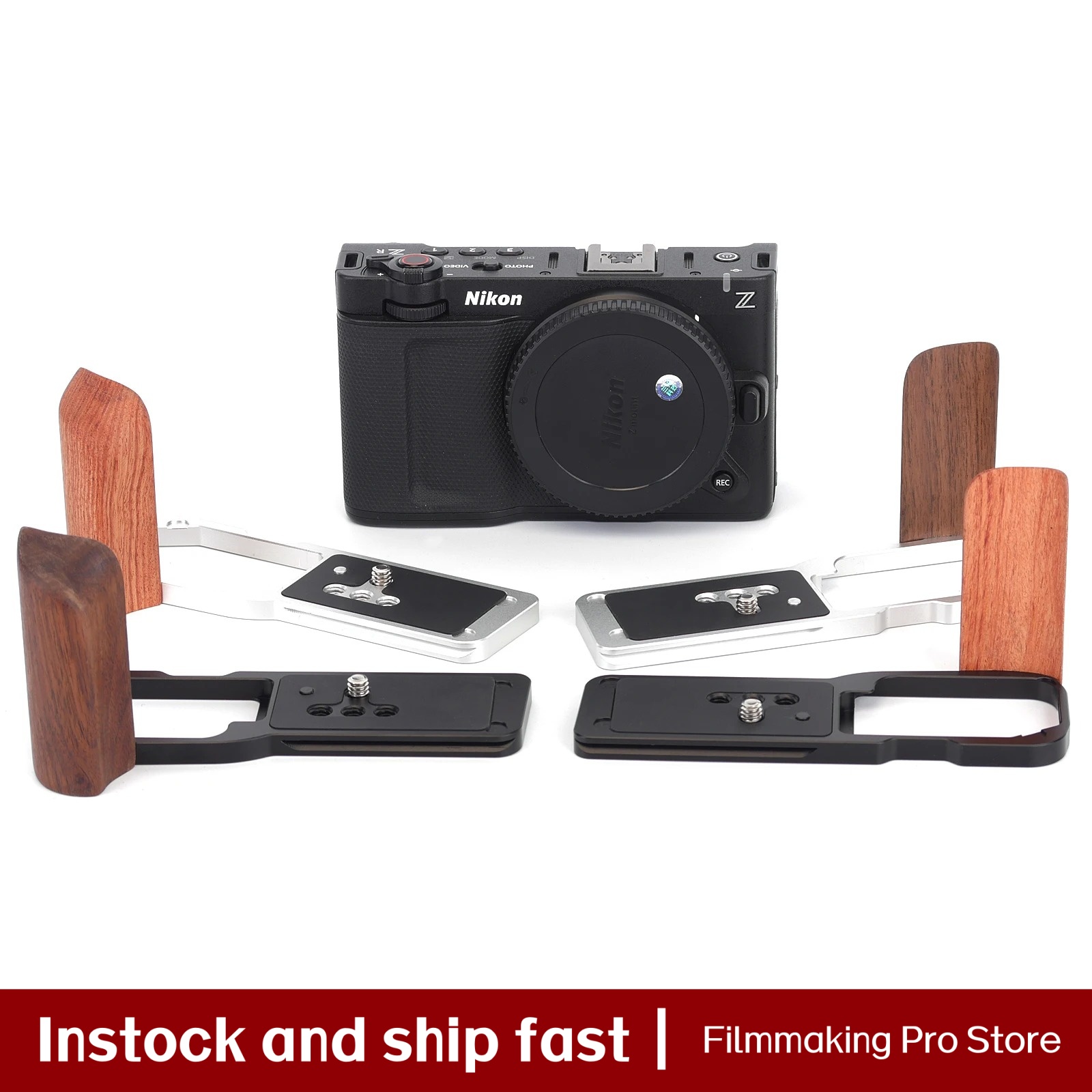 Camera Cage Baseplate - Fittest Wooden Handgrip for Nikon ZR