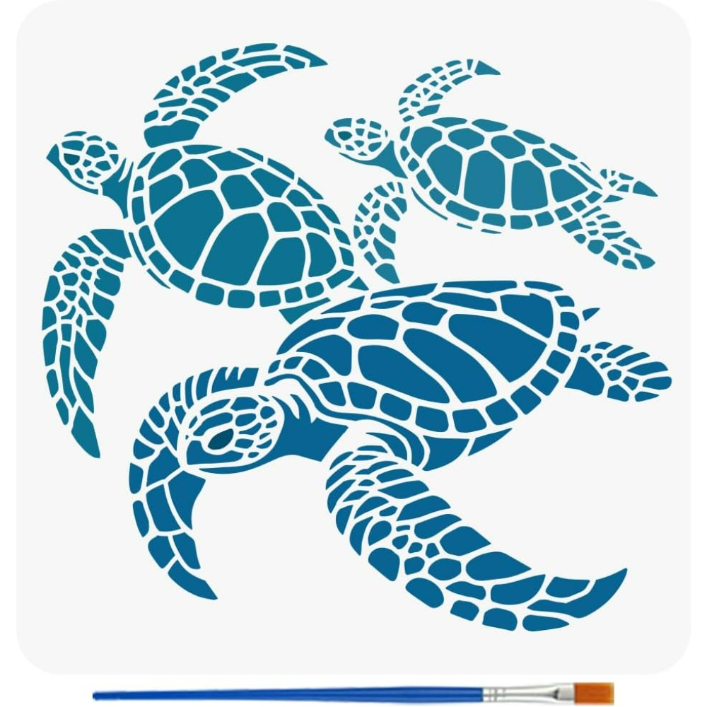 Photography Techniques - Turtles Stencil for Painting with Brush