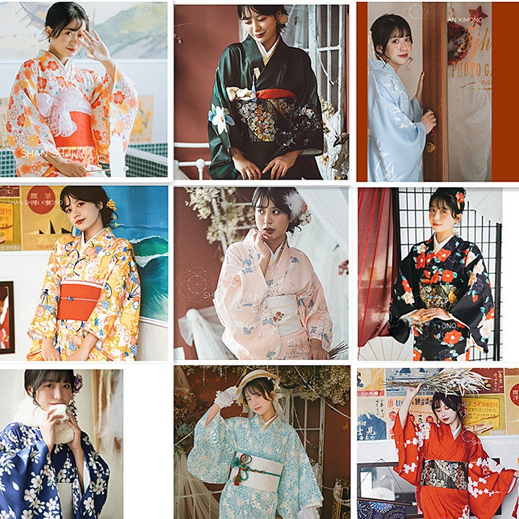 Photography Outfits - Traditional Japanese Kimono Style Script Killing