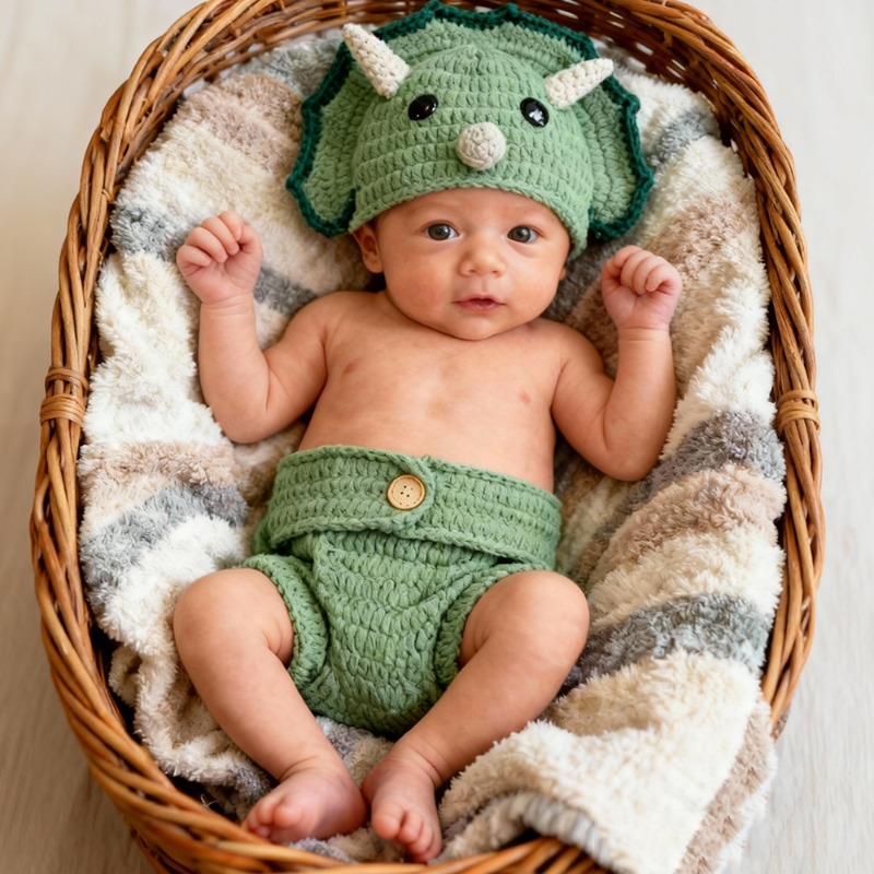 2pcs Crochet Dinosaur Newborn  - đánh giá và giá Photography Outfits