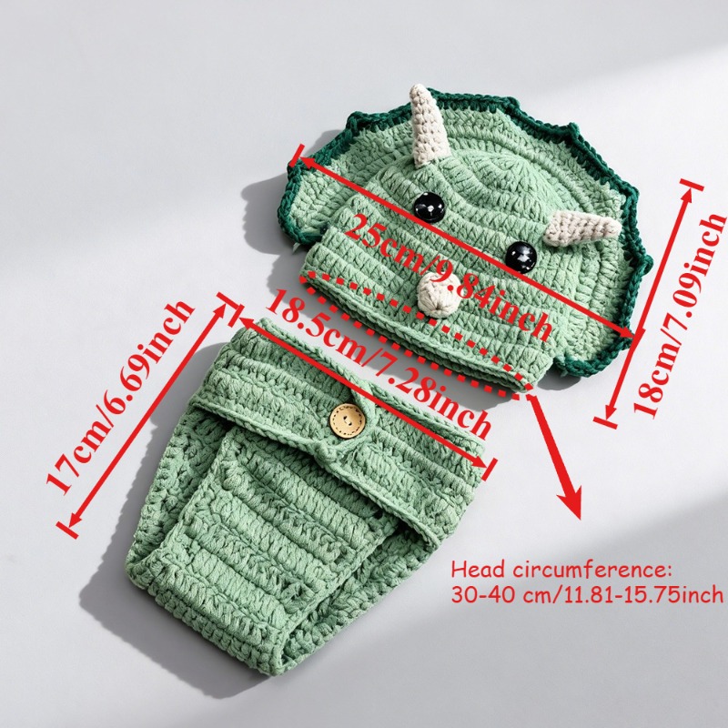2pcs Crochet Dinosaur Newborn  - đánh giá và giá Photography Outfits