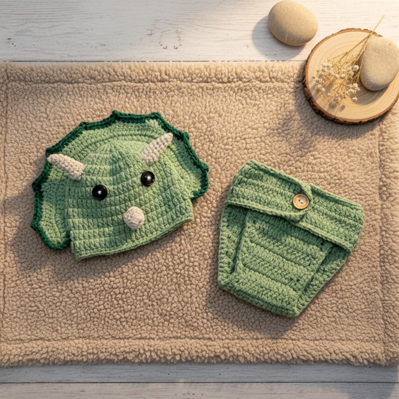 2pcs Crochet Dinosaur Newborn  - đánh giá và giá Photography Outfits