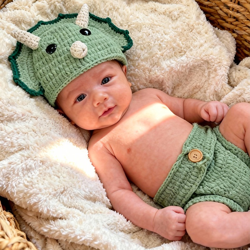 2pcs Crochet Dinosaur Newborn  - đánh giá và giá Photography Outfits