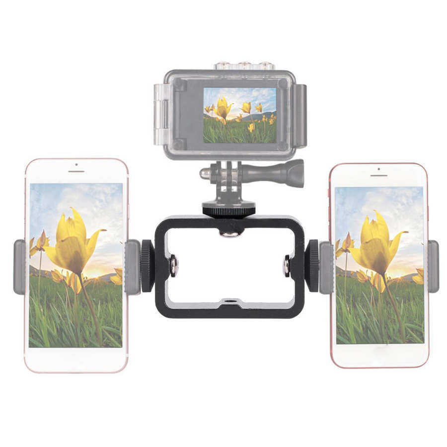 3 in 1 Holder Head Mount Flash - đánh giá và giá Camera Cage Baseplate
