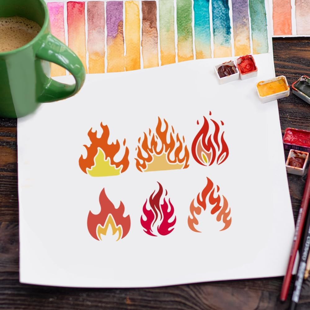 12PCS Flame Painting Stencil w - đánh giá và giá Photography Techniques